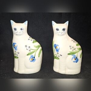 Floral Cat Figurines